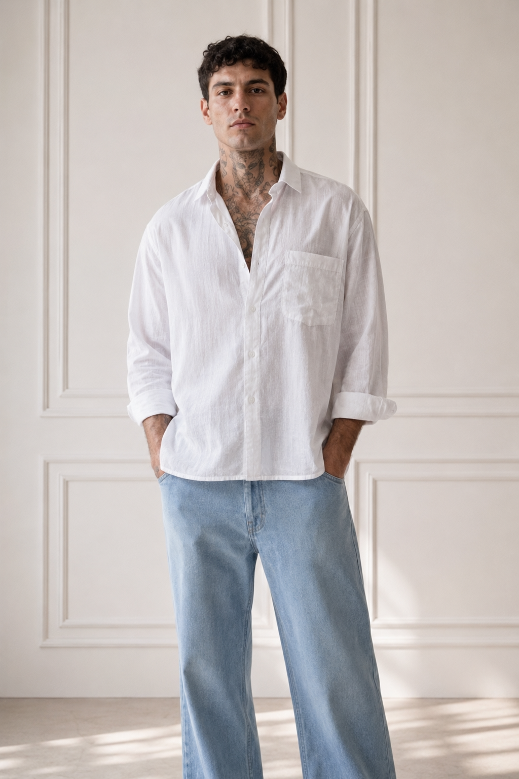 White Oversized Casual Shirt